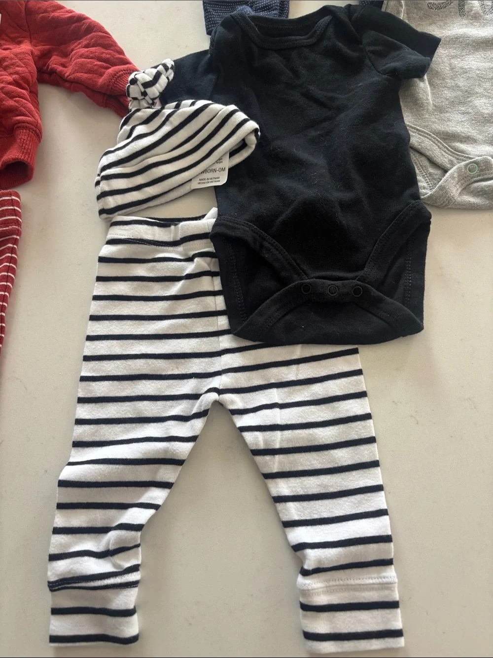 Carters Rust Quilted Hoodie and Stripe Pants Set and lots more newborn bundle